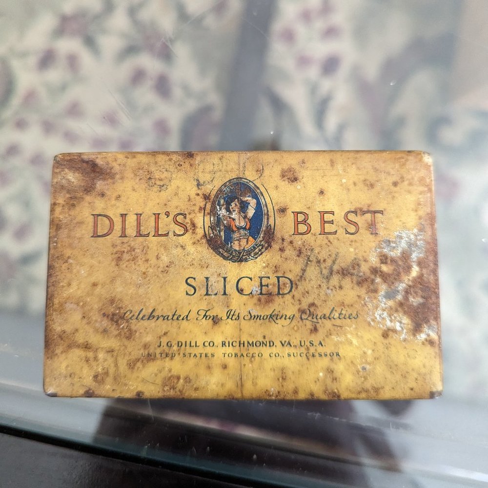 2 For $5! Antique Dill's Best Sliced Tobacco tin